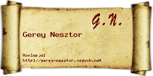 Gerey Nesztor névjegykártya